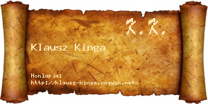 Klausz Kinga névjegykártya