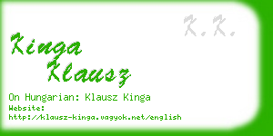 kinga klausz business card